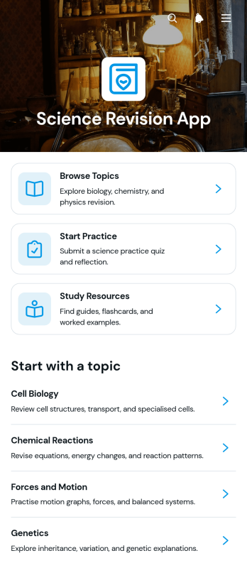 Science Revision App Template