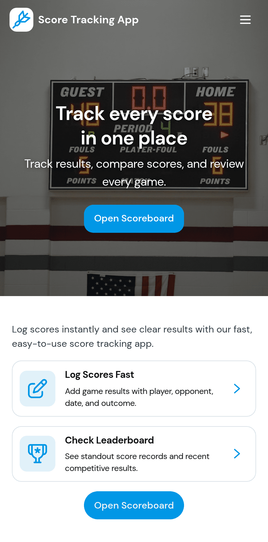 Score Tracking App Template | Jotform