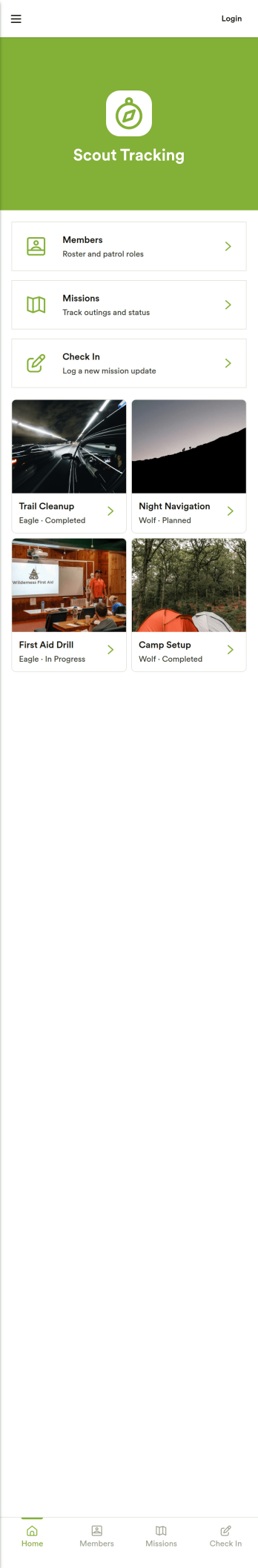 Scout Tracking App Template