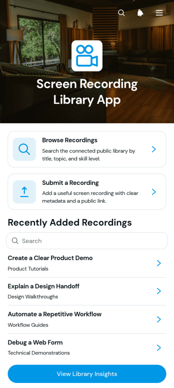 Screen Recording Library App Template