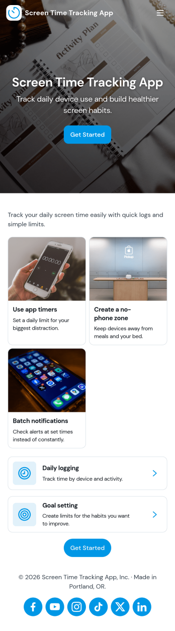 Screen Time Tracking App Template
