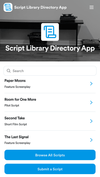 Script Library Directory App Template