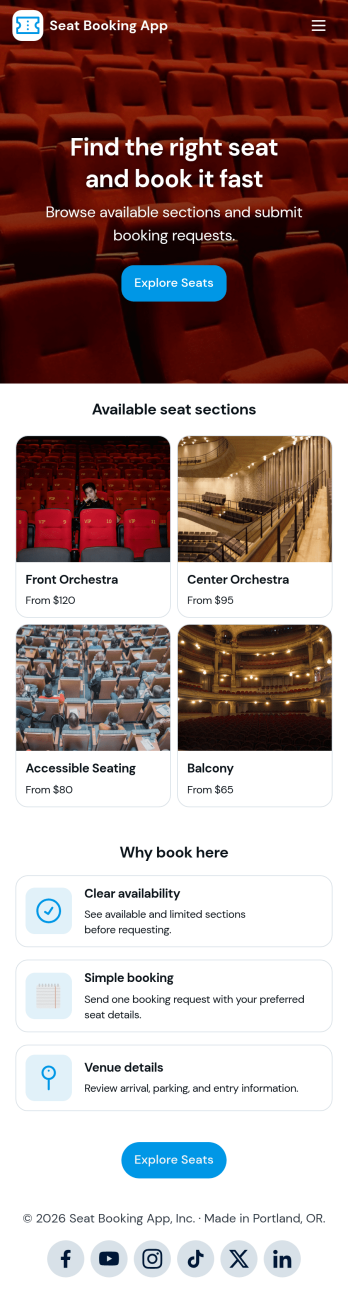 Seat Booking App Template