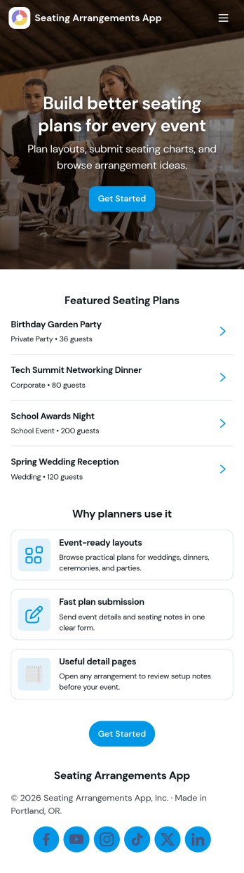 Seating Arrangements App Template