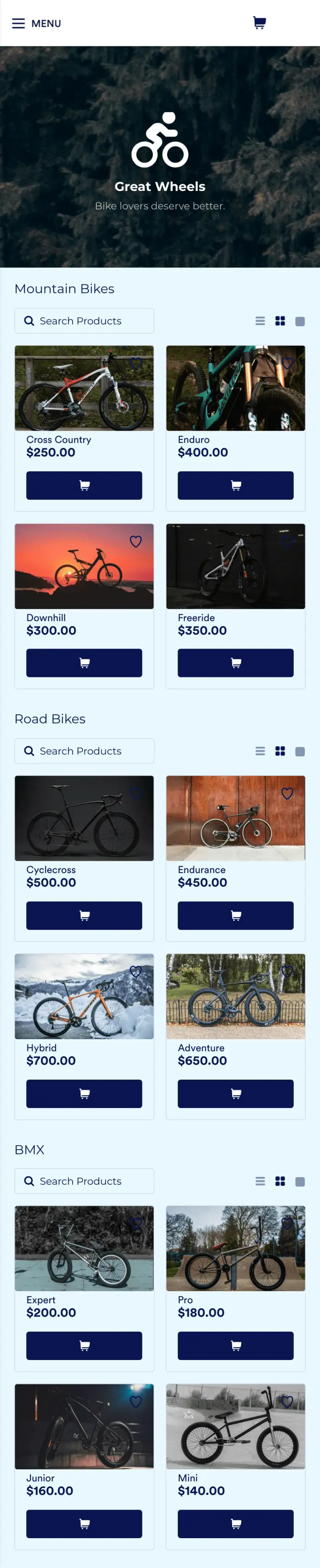 Second Hand Bikes App Template Jotform