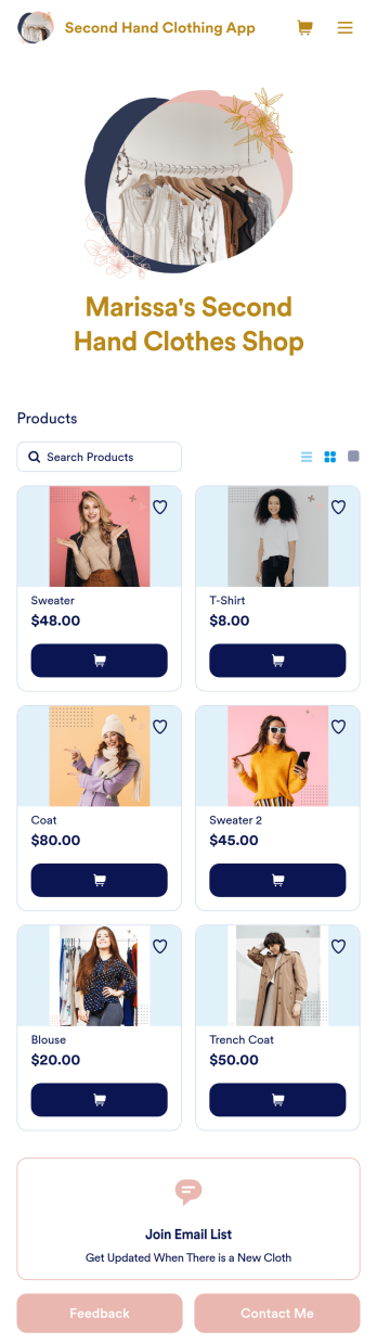 Custom Second Hand Clothing App