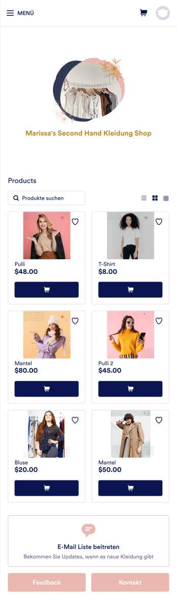 Second Hand Kleidung App Template