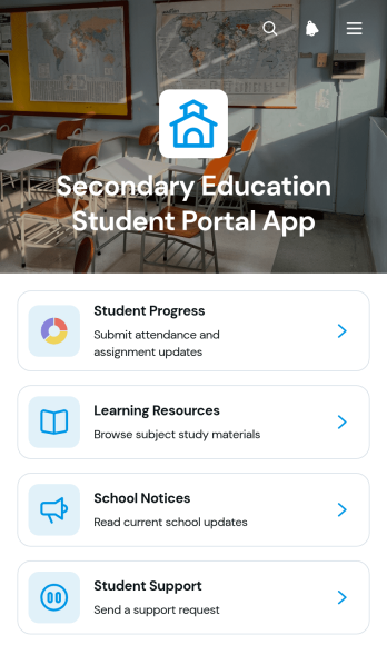 Secondary Education Student Portal App Template