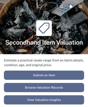 Secondhand Item Valuation App Template