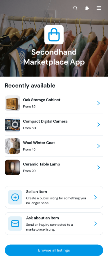 Secondhand Marketplace App Template