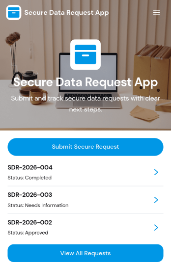 Secure Data Request App Template