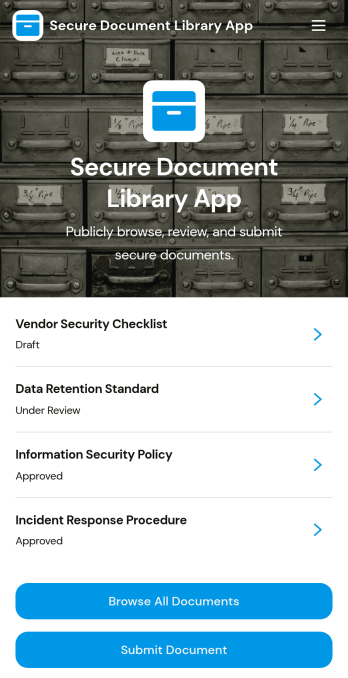 Secure Document Library App Template