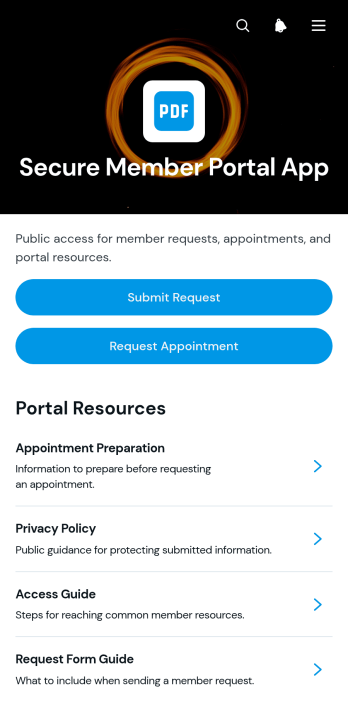 Secure Member Portal App Template