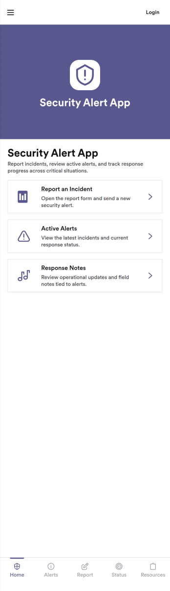 Security Alert App Template