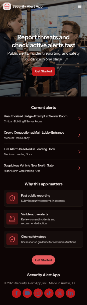 Security Alert App Template