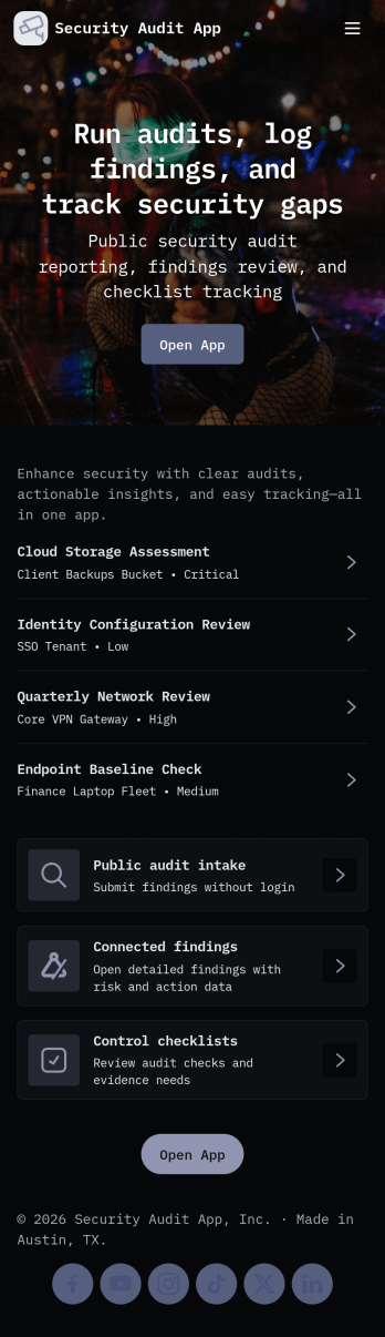 Security Audit App Template