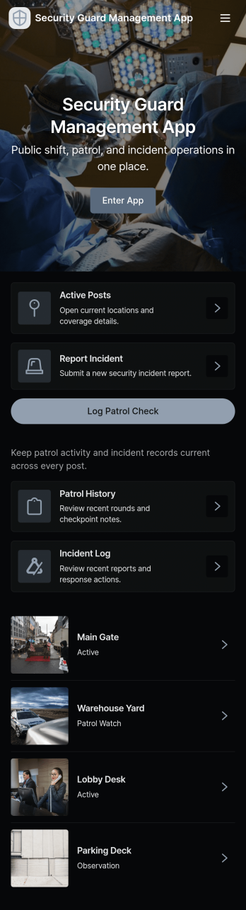 Security Guard Management App Template