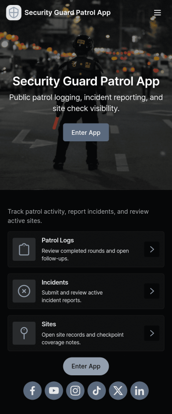 Security Guard Patrol App Template