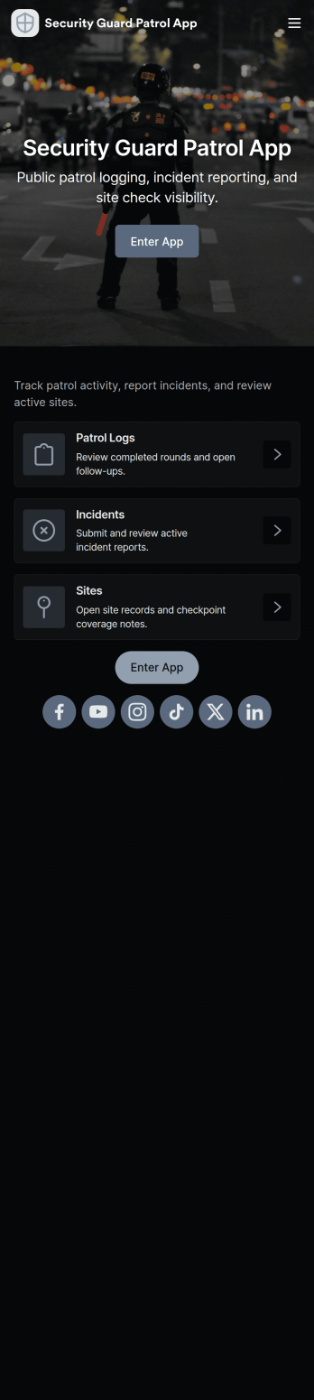 Security Guard Patrol App Template