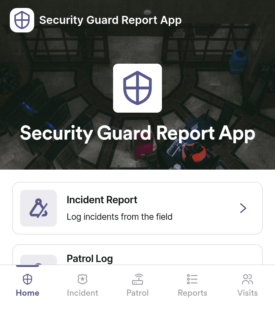 Secure Guard App Security Guard Report App Template | Jotform