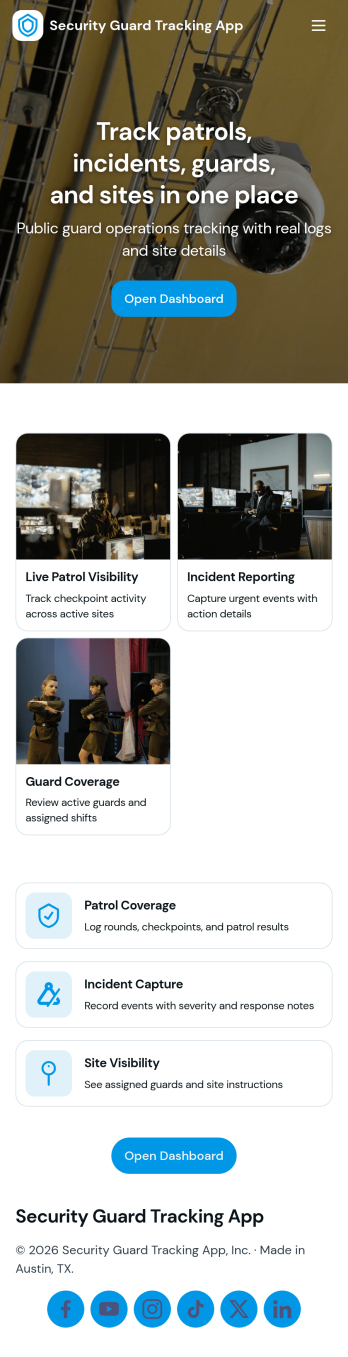 Security Guard Tracking App Template