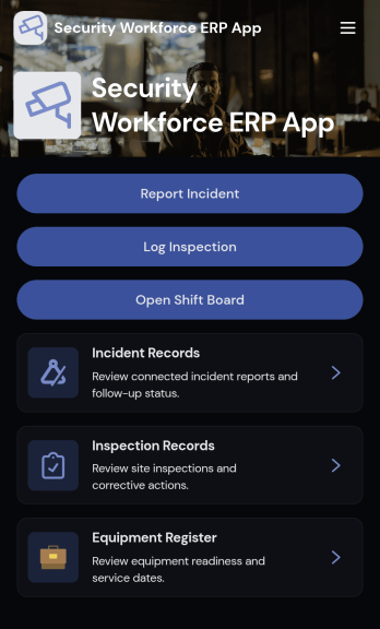 Security Workforce ERP App Template