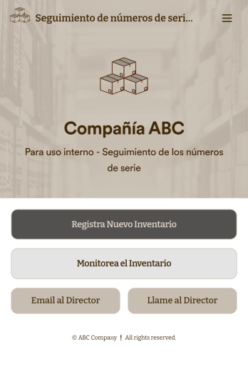 Seguimiento de números de serie App