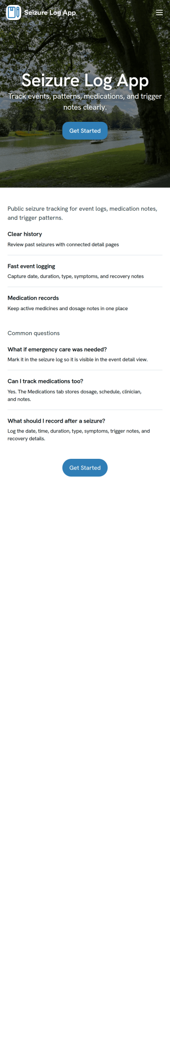 Seizure Log App Template