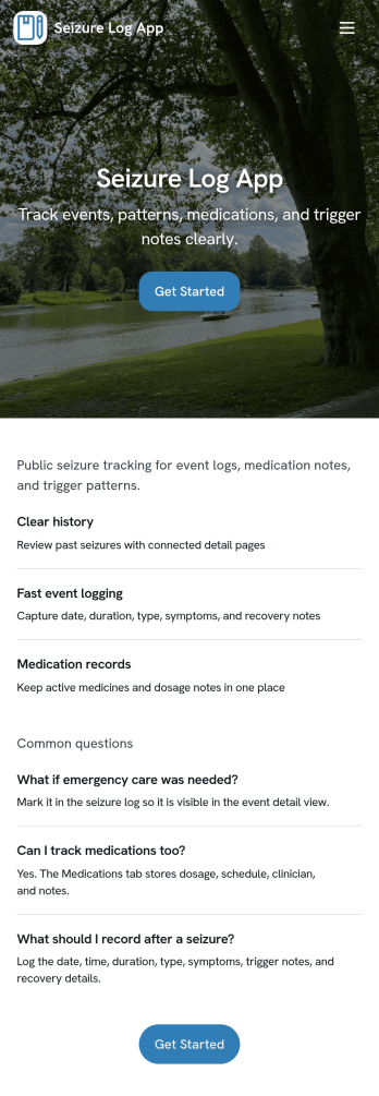 Seizure Log App Template