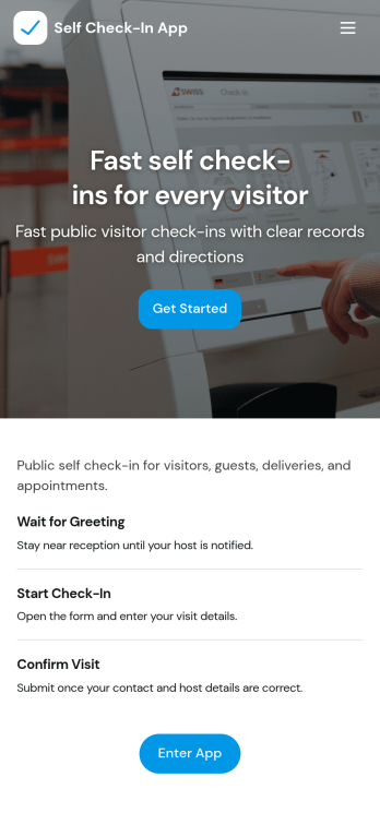 Self Check-In App Template