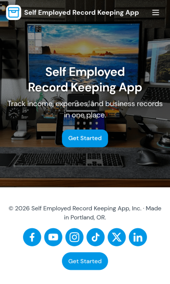 Self Employed Record Keeping App Template