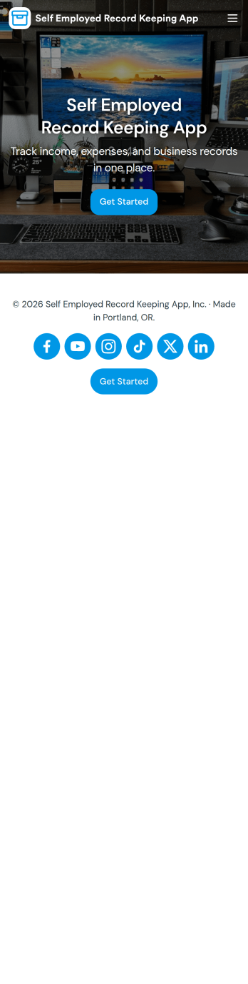 Self Employed Record Keeping App Template