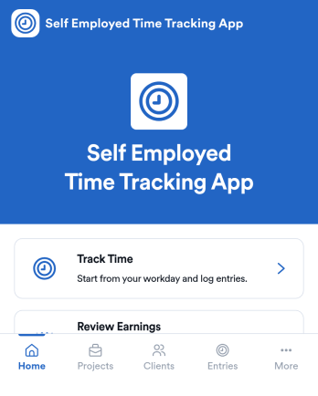 Self Employed Time Tracking App Template