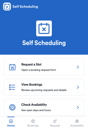 Self Scheduling App Template