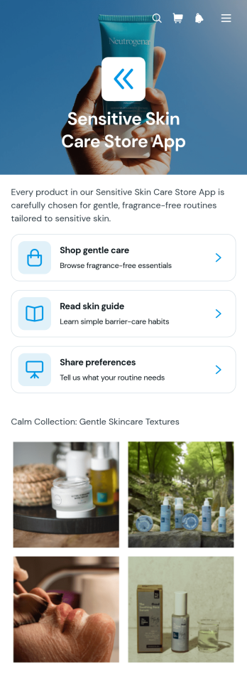 Sensitive Skin Care Store App Template