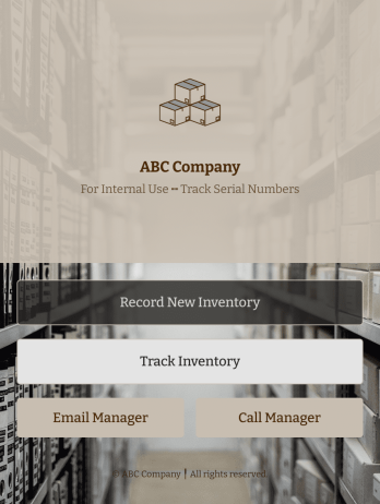 Serial Number Tracking App Template