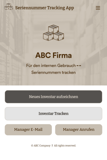 Seriennummer Tracking App