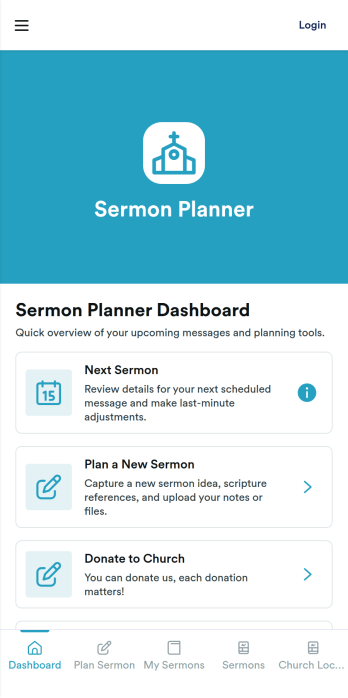 Sermon Planner App Template