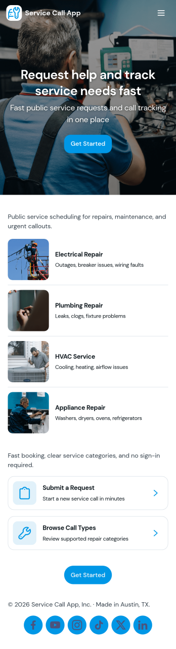 Service Call App Template