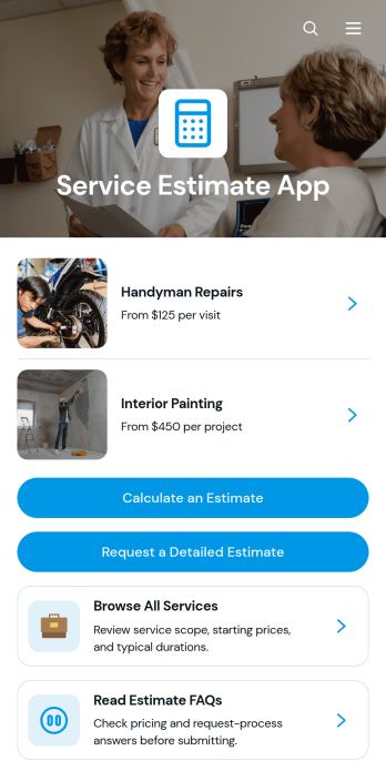 Service Estimate App Template