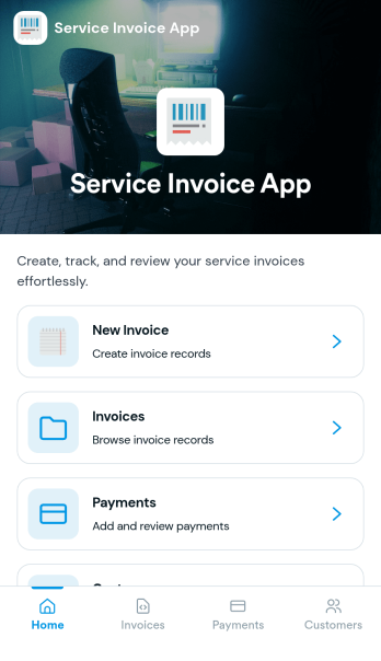 Service Invoice App Template