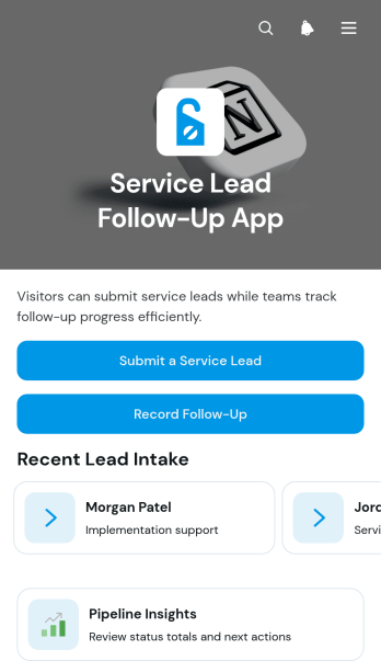 Service Lead Follow-Up App Template