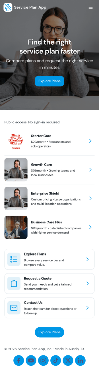 Service Plan App Template