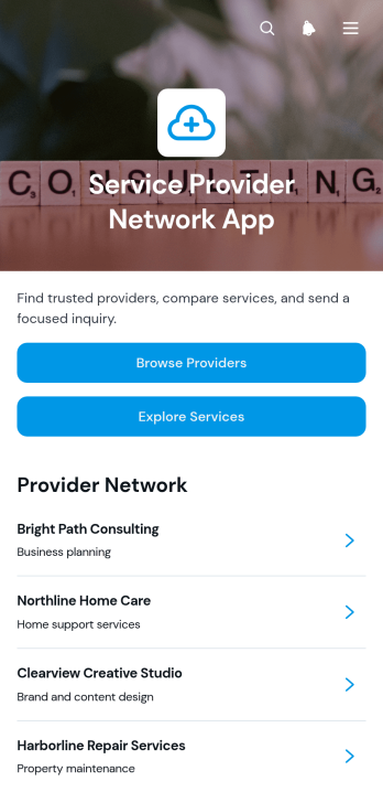 Service Provider Network App Template