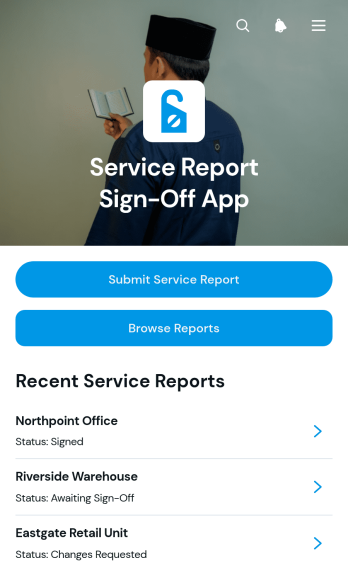 Service Report Sign-Off App Template