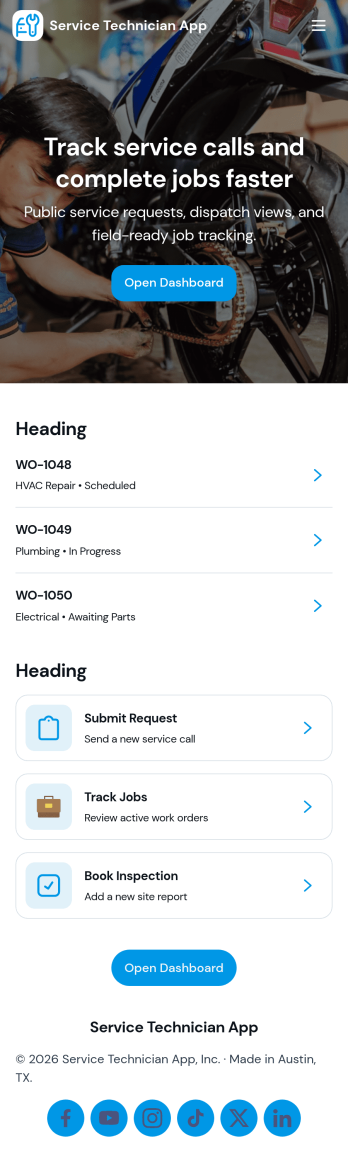 Service Technician App Template
