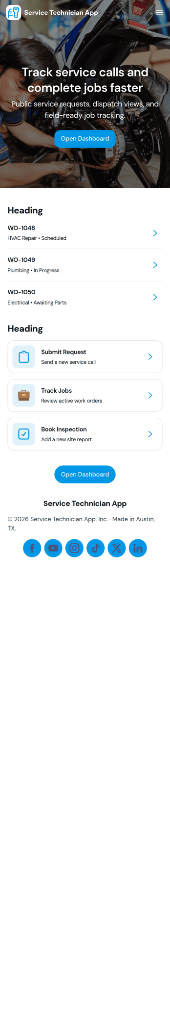 Service Technician App Template