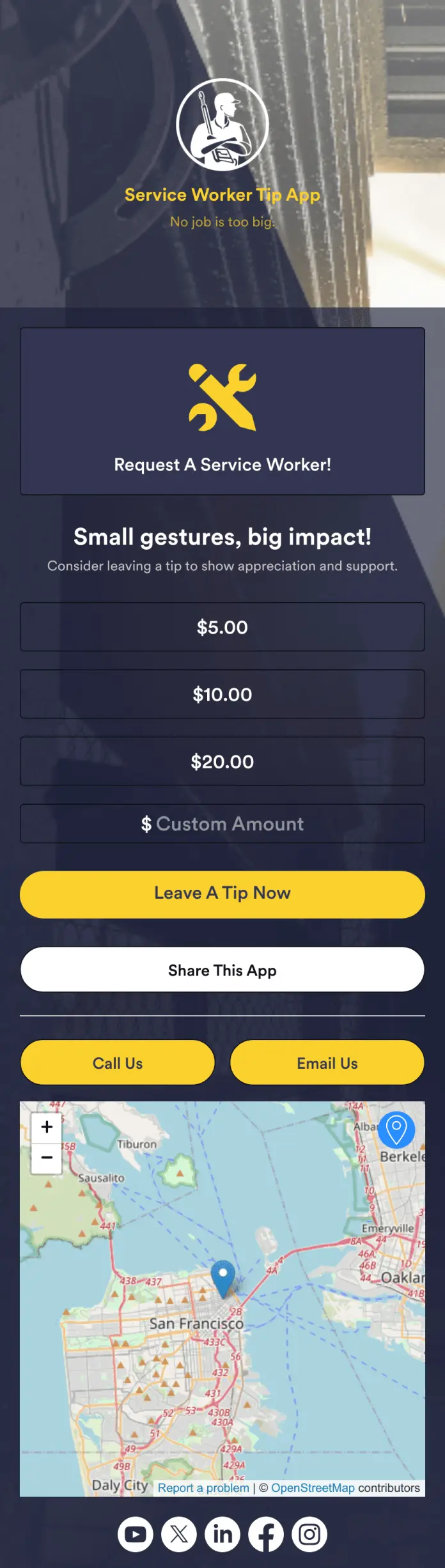 Service Worker Tip App