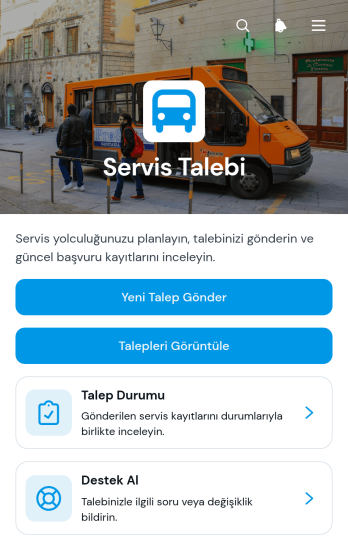 Servis Aracı Talep Uygulama Șablonu