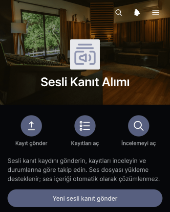 Sesli Kanıt Kabul Uygulama Șablonu